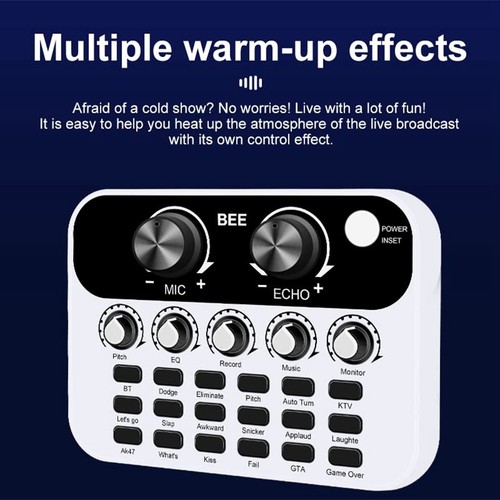 4X(Live Sound Card V8 Audio Interface Podcast Mixer Suitable for PC3077 - Afbeelding 2 van 9