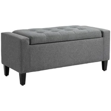 Modern Storage Ottoman Bench with Storage for Living Room Bedroom Gray