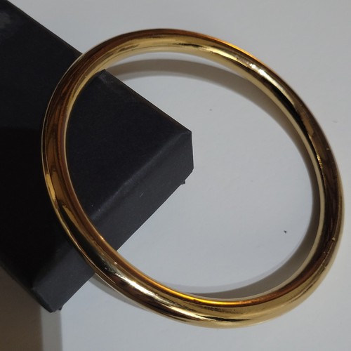 Classic Nellie Stewart 65mm 18ct Yellow Gold Plated Golf Slave Bangle 6mm Wide. - Picture 4 of 14