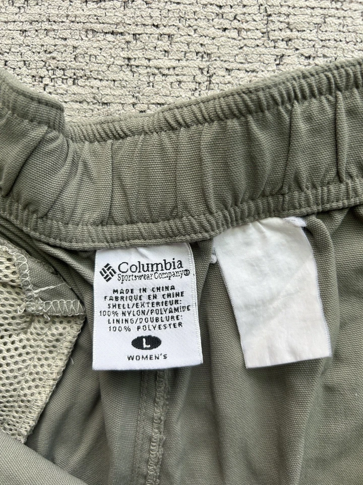 Columbia GRT Shorts Womens L Olive Green Omni Dry Hiking Outdoor Belted  - Image 4 of 4