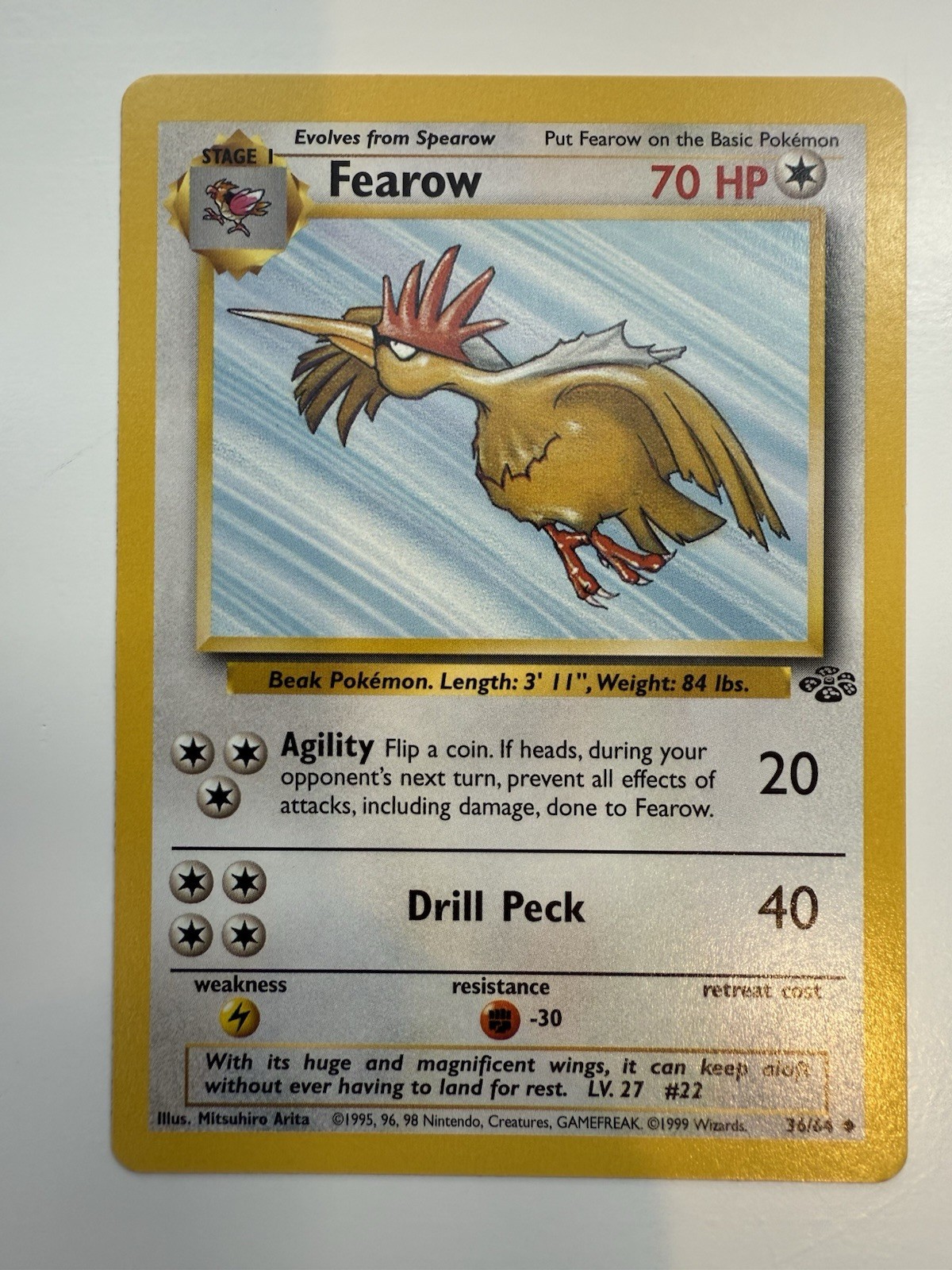 Fearow 36/64 Uncommon Jungle Pokemon Unlimited Lightly Played