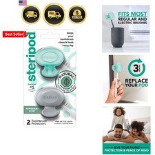 Clip-On Toothbrush Protector with Peppermint Essential Oils, Keeps Toothbrush...