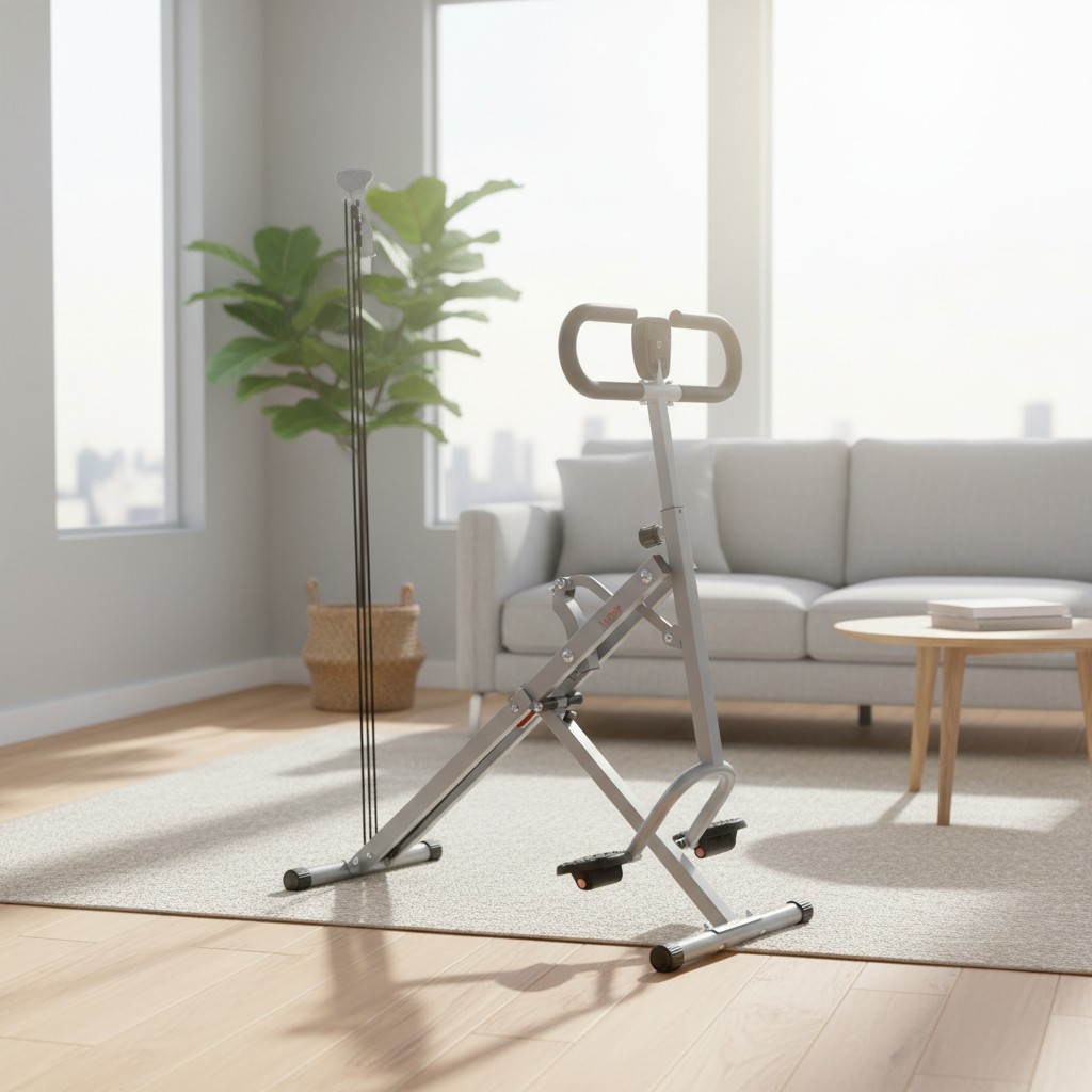 Smart Row-N-Ride Entrenador de Glúteos y Piernas: Asistente de Sentadillas Plegable con Bluetooth