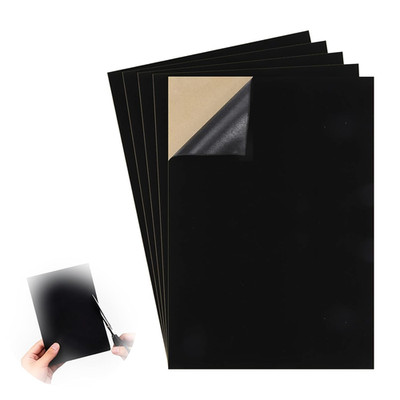 5PCS Black Felt Sheets with Self-Adhesive Backing,Soft Felt Fabric, Durable and