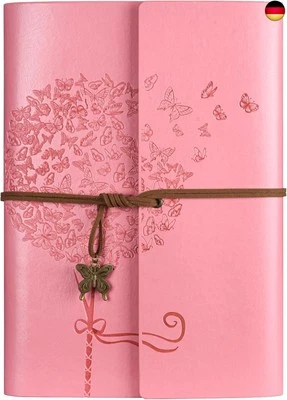 OMEYA Leder Notizbuch Tagebuch, Nachfüllbares Tagebuch für Frauen Mädchen, li