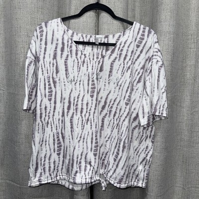 Lights Off Womens XL Lavender Tie Dye Short Sleeve Sleep Shirt EXTREMELY Soft!!