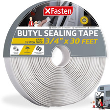 Butyl Sealing Tape, Gray, 1/8-In X 3/4-In X 30-Foot, Plumbers Putty, RV Sealant,