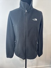 The North Face Size M Womens Black Zip Stand Collar Fleece Athletic Jacket 1Bl3