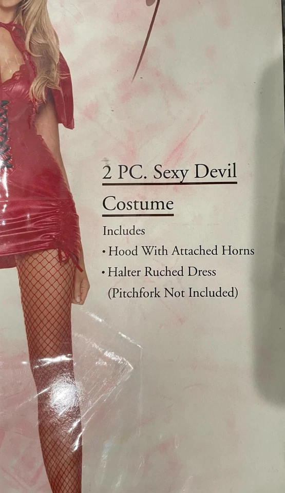 Сексуальный костюм дьявола с капюшоном и рожками, размер L, совершенно новый, ноги Avenue - Изображение 3 из 4