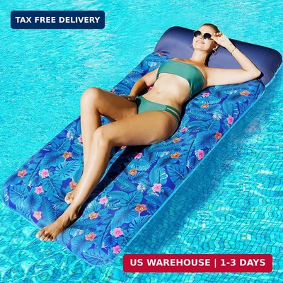 FindUWill Oversized Pool Float Lounge, 72'' X 37'' Extra Large Fabric | Covered Po