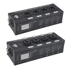 1Pair 4-Channel 3-Pin XLR or 6.3Mm Audio and over Cable Extender,DMX512 2777