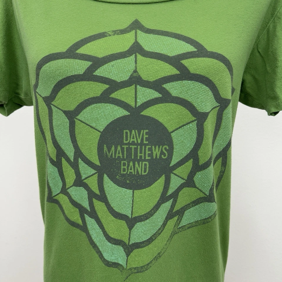 Top Dave Matthews Band para mujer XL verde flor de loto algodón orgánico concierto DMB Foto 3 de 4