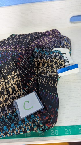 Vintage Robbie Bee Womens XL 3/4 Sleeve V-Neck Multicolor Faux Wrap Dress Artsy - Picture 11 of 15