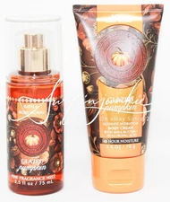 Bath & Body Works Glazed Pumpkin Mist Spray + Body Cream Mini Travel 2.5 oz New