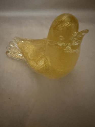 Seguso Vetri d'arte glass bird Murano Gold Flecks Art Unsigned