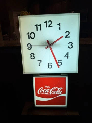 Vintage Coca Cola Clock Electric Lighted Fully Working