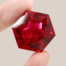 11.60 Ct Natural Burmese Red Ruby Hexagon Cut Flawless Certified Gemstone