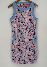 Lilly Pulitzer Angie Stretch Shift Dress-High Tide Navy/It's For Shore Women’s 8