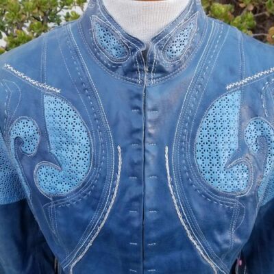Unique Distressed Leather Jacket Size 