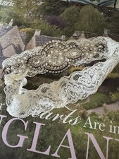 Vintage Estate Victorian Art Deco Cream Lace Wedding Garter