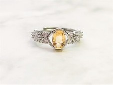 Natural Brazilian Citrine 925 Sterling Silver Victorian Engagement Ring For Her