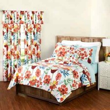 Full/Queen Garden Delight Quilt Set Floral Garden Spring Blooms Quilt Set