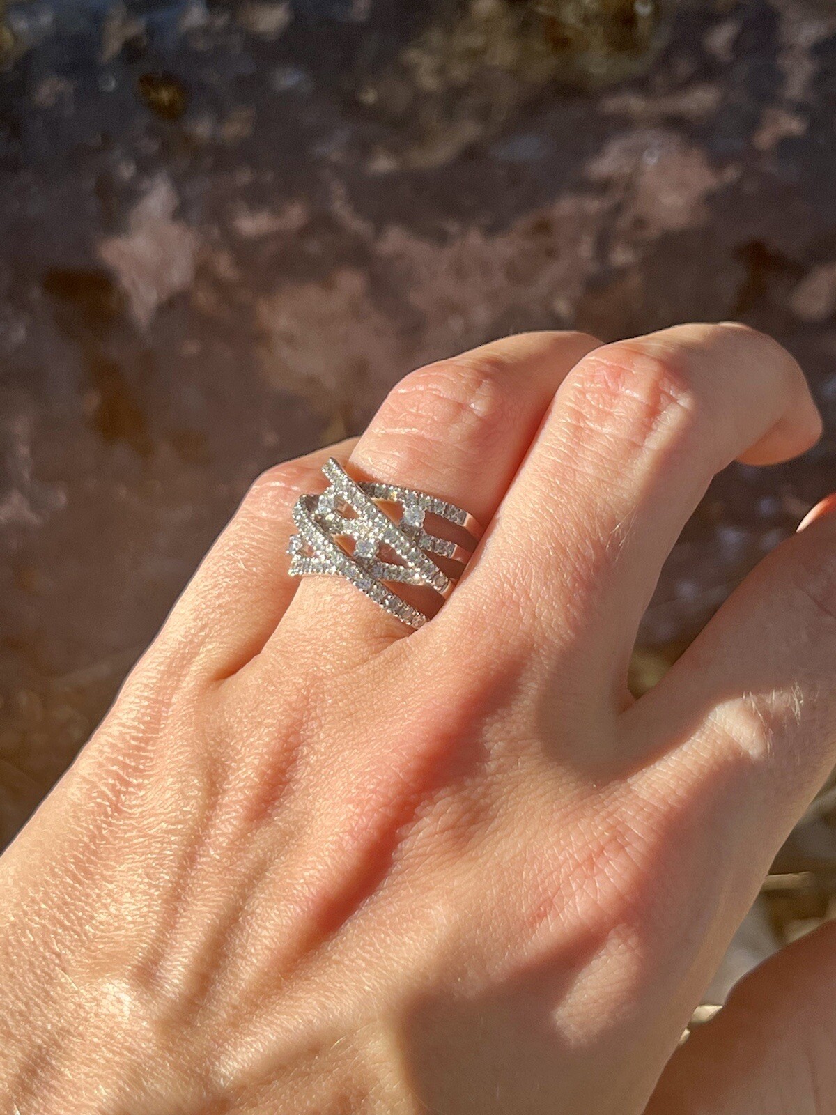 14k Solid Gold Diamond Intertwined Crossover Larg… - image 11