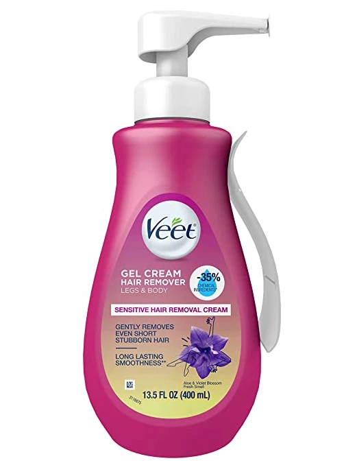 Crema en gel depiladora Veet Sensitive para hombres y mujeres 13,5 fl oz Foto 2 de 3