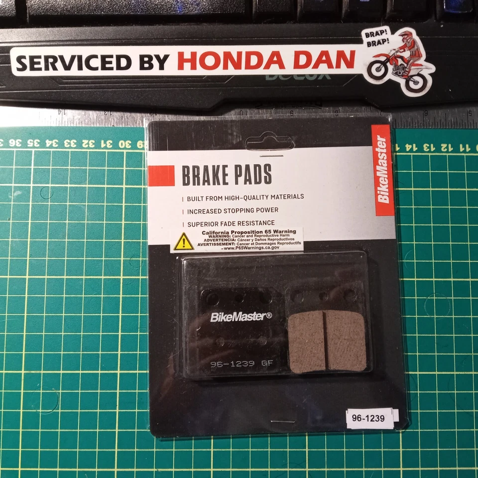 Honda CR80R CR85R CRF150R BikeMaster Brake Pads 96-1239 Fits 1983-2020 80-660cc - Image 3 of 4