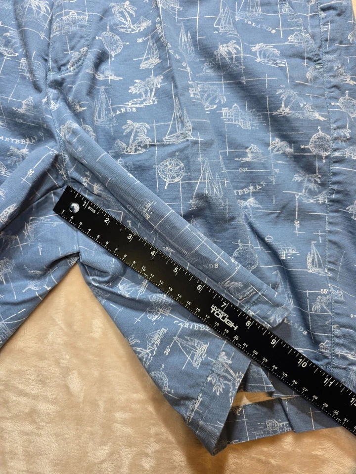 Lote de (2) Pantalones Cortos Chinos Bob Timberlake Para Hombre Cintura 38 Azul/Tostado Frente Plano 8.5" Foto 4 de 4