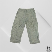 Flax Vicina Linen Pants Cropped Wide Leg Size S Small 1084 Green 100 Linen