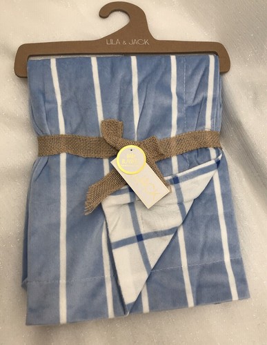 Lila & Jack Blue White Striped Baby Blanket Reversible Security Lovey Boys NEW