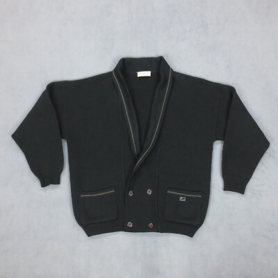 Montagut Strickjacke Herren XL schwarz Langarm Wolle Acryl