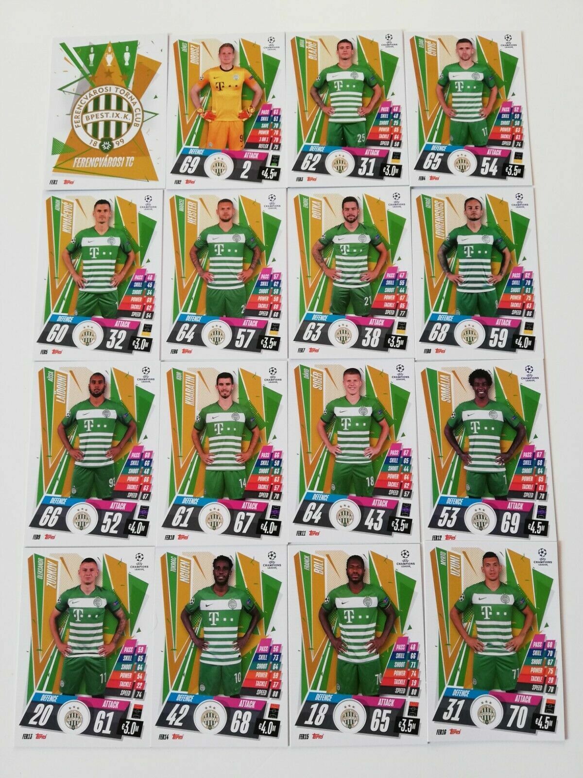 Football Cartophilic Info Exchange: Topps - UEFA Champions League Match  Attax 2020/21 (16) - FER1-FER16 - Ferencvárosi TC