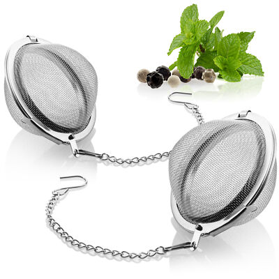 2x Teesieb aus rostfreiem Edelstahl 304 - Teeei für losen Tee, Kräuter - 5,5cm