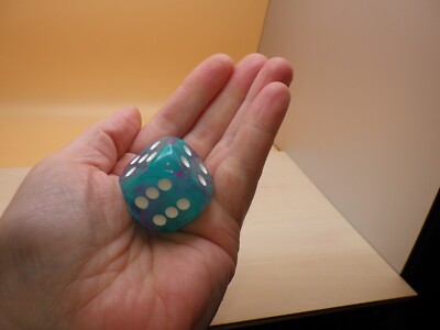 Jumbo 30mm D6 Nebula Wisteria with White Luminary Glow in the Dark Die Dice