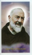 ST. PADRE PIO - Laminated  Holy Cards.  QUANTITY 25 CARDS
