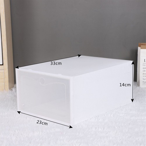 Premium Sneaker Display Shoe Box Storage Clear Plastic Boxes Case Side Stackable - Picture 3 of 14