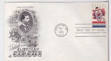 TurtlesTradingPost- American Circus #1309- 1966 FDC- Artcraft Cachet