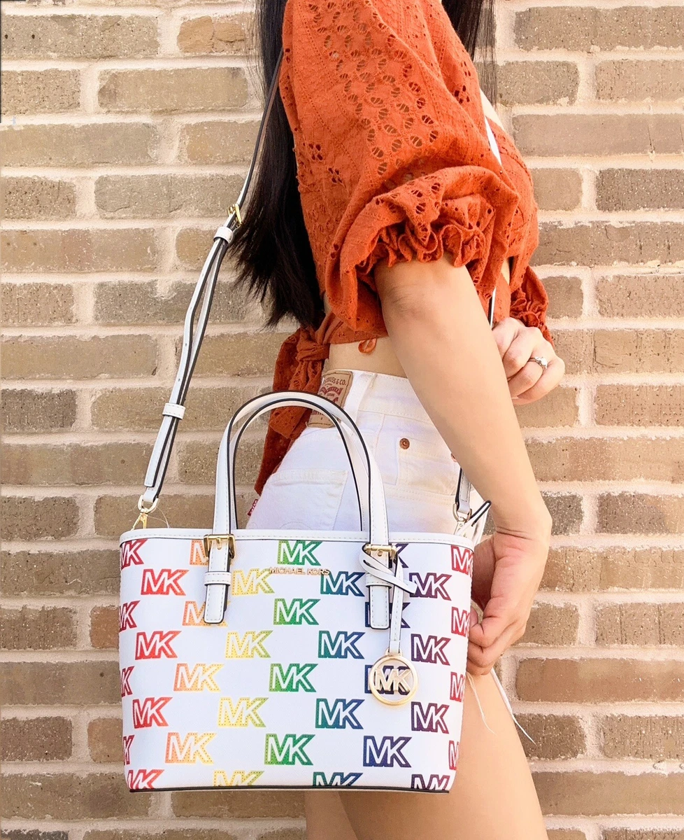 michael kors white rainbow bag