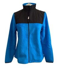 Fila Sport Womens Medium Full-Zip Fleece Jacket Blue  Black With Stand Collar