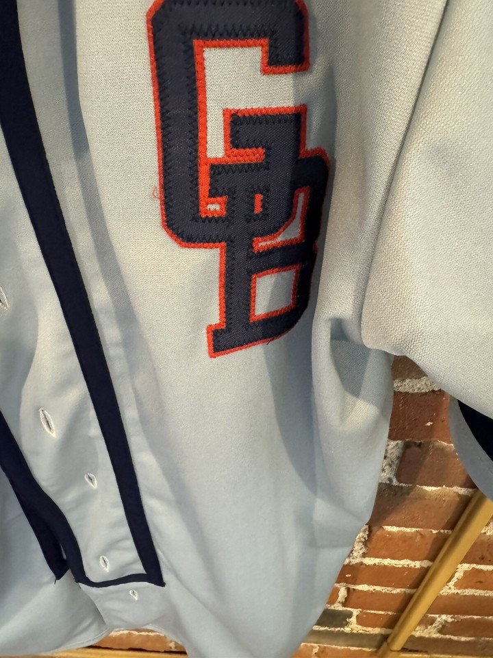 Green Bay Blue Jays Replica jersey Gray button up men size XL eBay