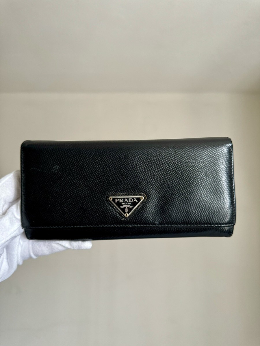 Prada Black Saffiano Leather Long Wallet | eBay display picture 1