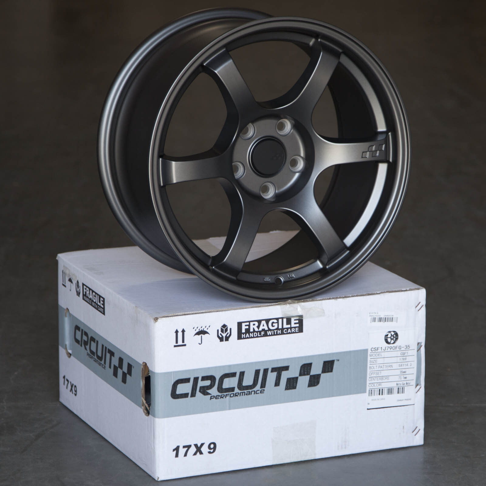 Spun Wheel Rim 1 CIRCUIT CSF1 17x9 5x114.3 +35 MATTE GUNMETAL 57DR SPUN FORGED WHEEL ...
