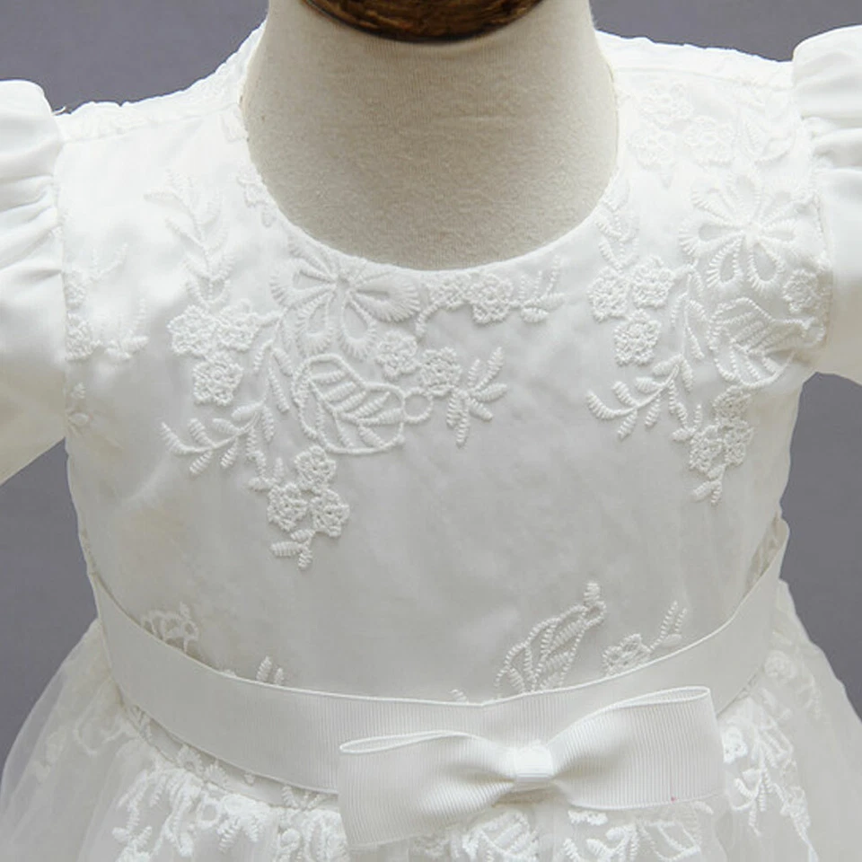 Abito Da Battesimo Tradizionale Per Bambina Nuova Con Pizzo Lungo - Immagine 2 di 4