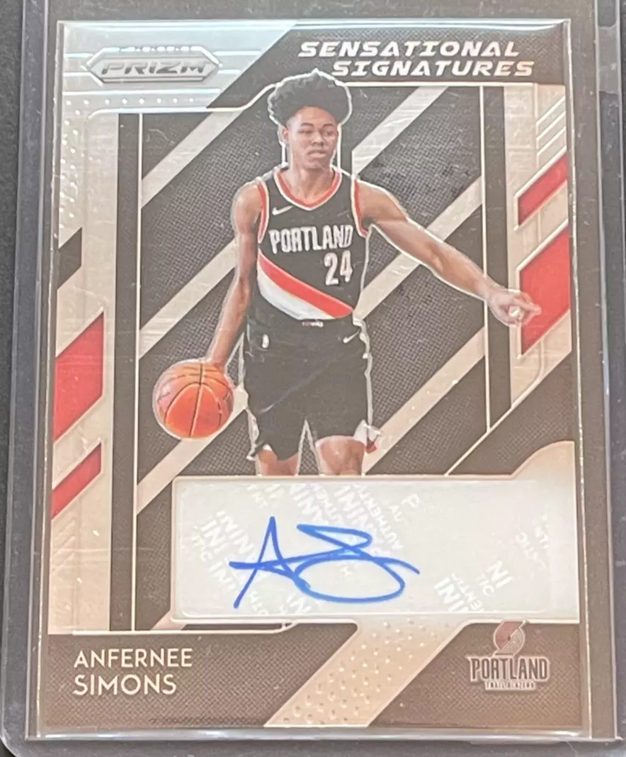 2018-2019 Panini Prizm Anfernee Simons Rookie Auto Card Rc Sensational  Signature