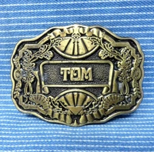 Tom Belt Buckle 1970s Name Buckle Vintage Oden Inc                       .BMW643