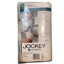 Jockey Women's Combed Cotton Briefs 3 Pack Size 10 NEW Full Coverage 9460