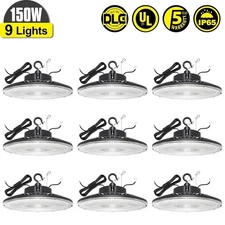 9Pack 150W UFO LED High Bay Light Warehouse Shop Gym Industrial Lighting 21000LM