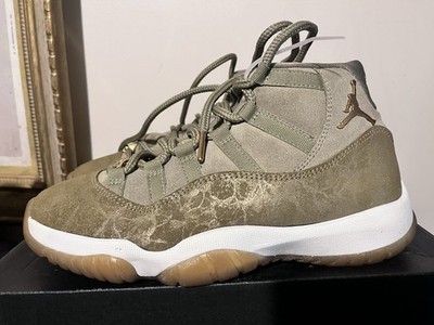 2018 Women's Nike Air Jordan XI 11 Olive Lux Gum Stout Size 8.5 Used Rare NDS